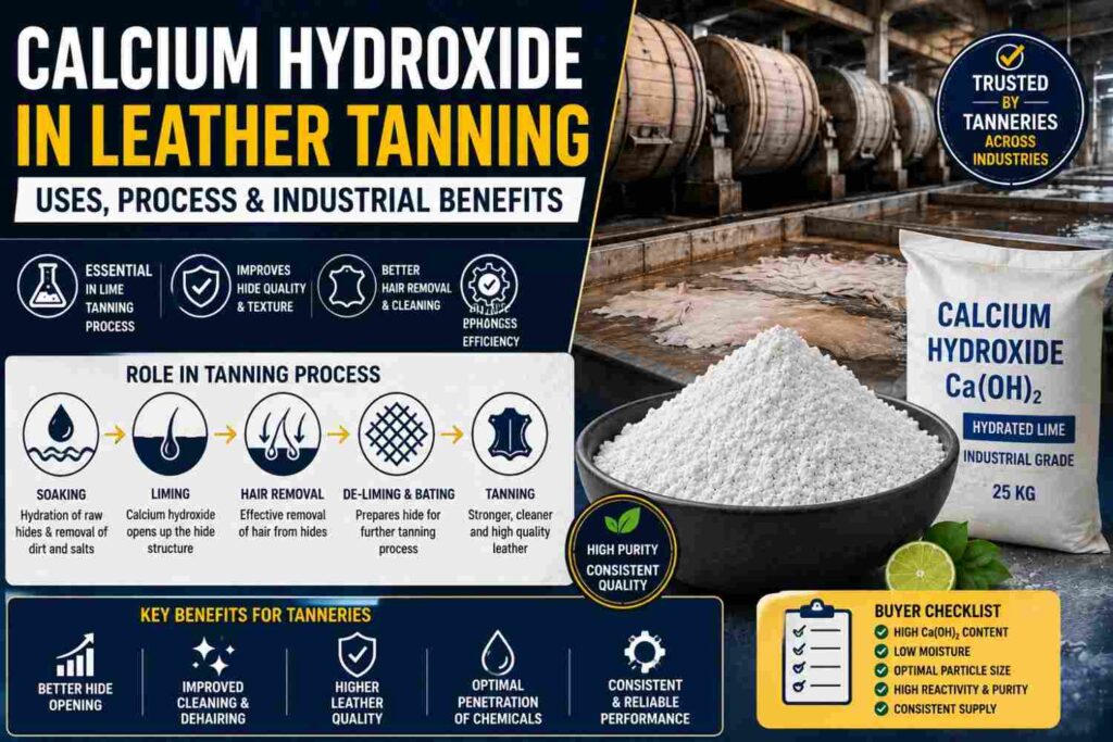 Calcium Hydroxide in Leather Tanning: Uses, Process & Benefits